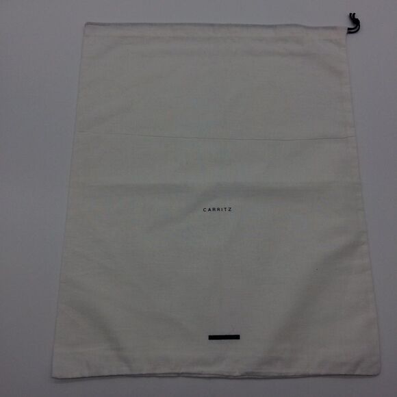 Carritz White Cotton Drawstring Dust Bag w/Black Print - Picture 1 of 5